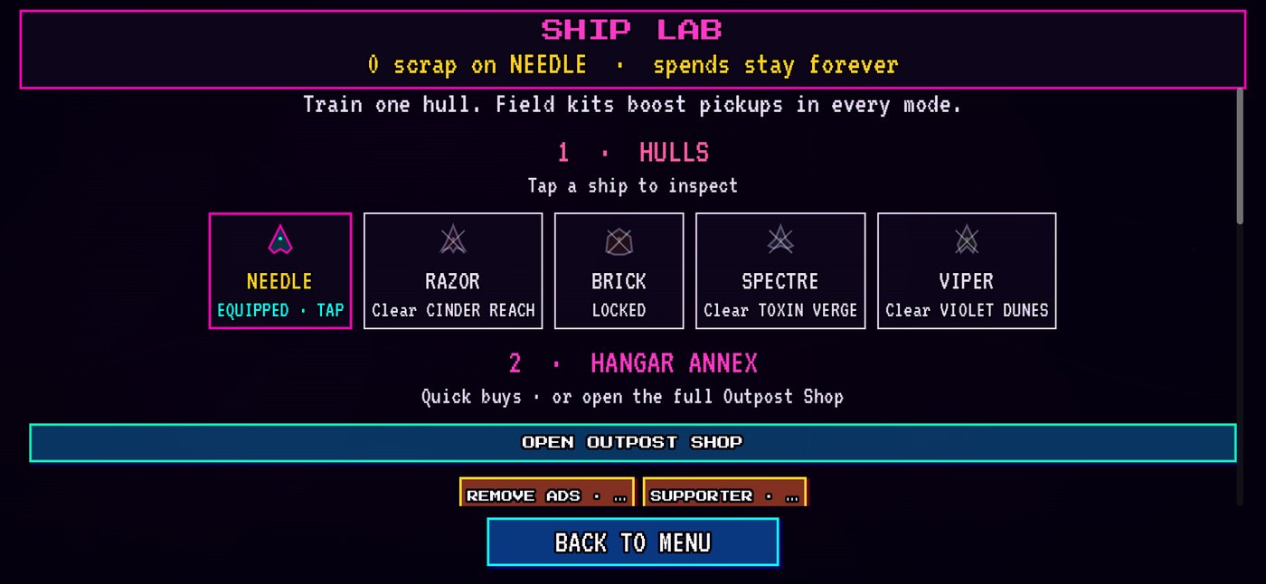 Ship Lab upgrade screen